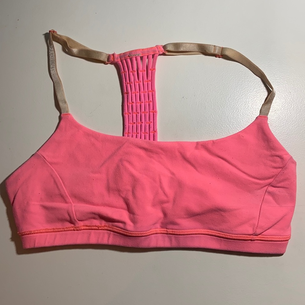 Lululemon neon orange/pink sports bra